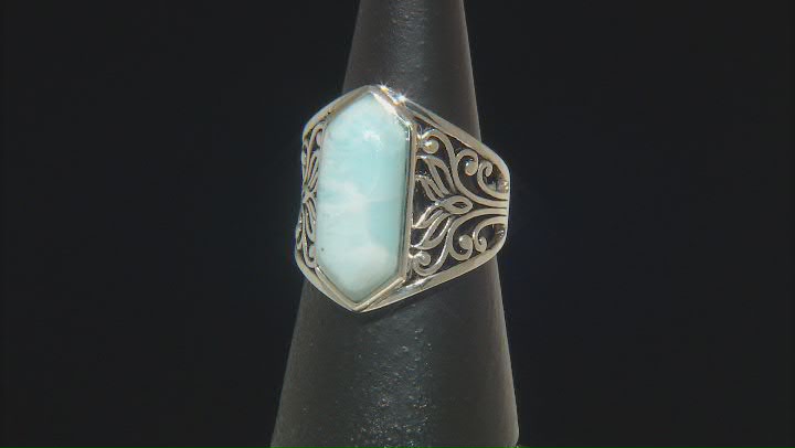 Larimar Sterling Silver Solitaire Ring Video Thumbnail