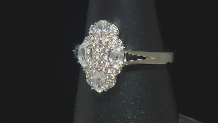 White Zircon Rhodium Over Sterling Silver Ring 1.35ctw Video Thumbnail