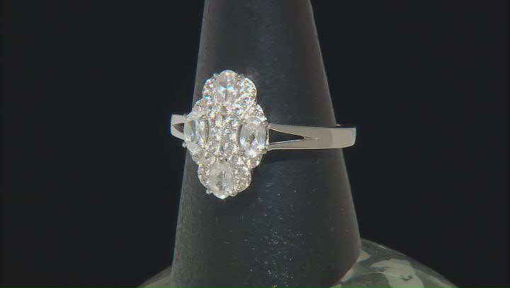 White Zircon Rhodium Over Sterling Silver Ring 1.35ctw Video Thumbnail