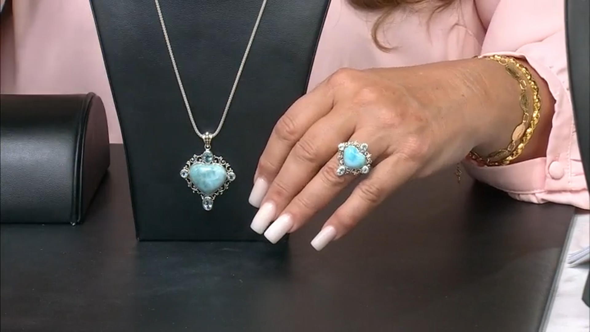 Blue Larimar Sterling Silver Ring 0.94ctw Video Thumbnail