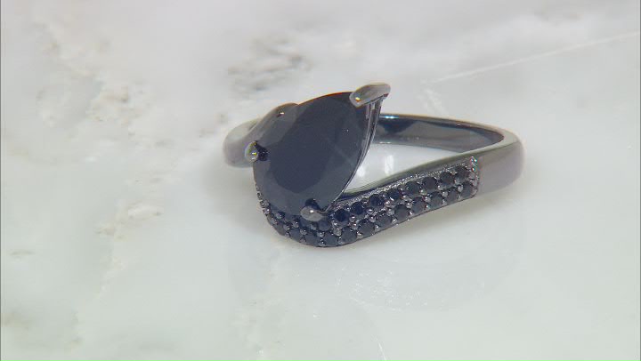 Black Spinel, Black Rhodium Over Sterling Silver Ring 2.16ctw Video Thumbnail