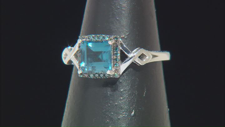 London Blue Topaz Rhodium Over Sterling Silver Ring 1.25ctw Video Thumbnail