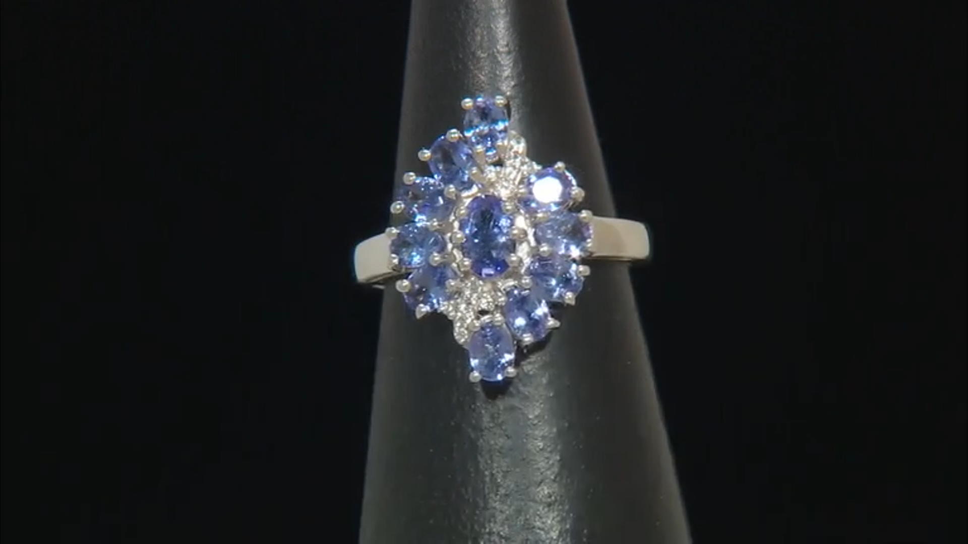 Blue Tanzanite Rhodium Over Sterling Silver Ring 2.02ctw Video Thumbnail