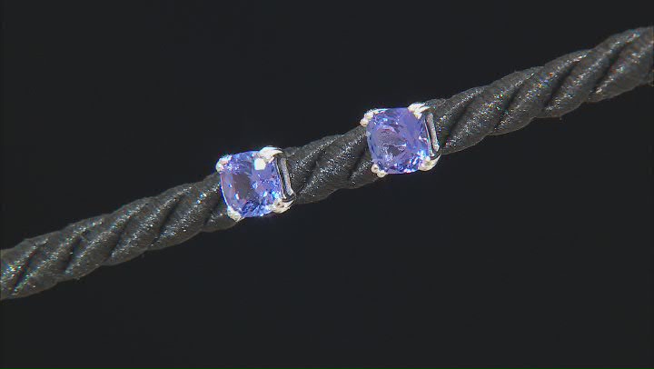Tanzanite Rhodium Over Sterling Silver Stud Earrings 2.39ctw Video Thumbnail