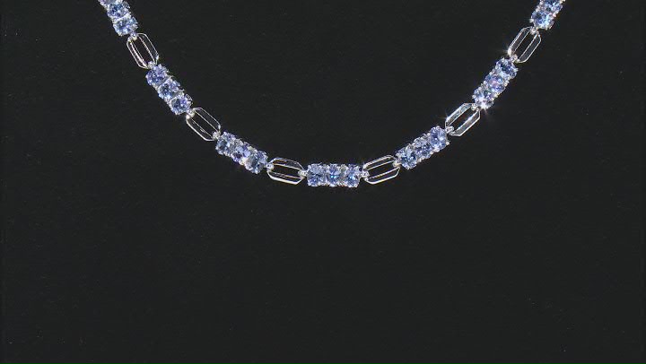 Blue Tanzanite Rhodium Over Sterling Silver Necklace 2.86ctw Video Thumbnail
