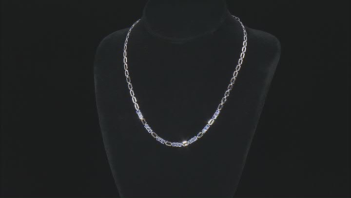 Blue Tanzanite Rhodium Over Sterling Silver Necklace 2.86ctw Video Thumbnail