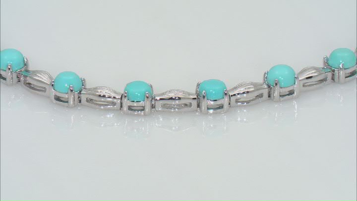 Sleeping Beauty Turquoise Rhodium Over Sterling Silver Bracelet Video Thumbnail