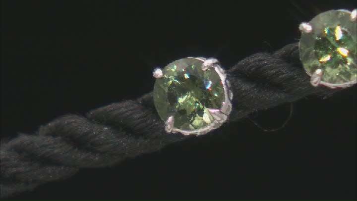 Green Moldavite Rhodium Over Sterling Silver Stud Earrings 1.12ctw Video Thumbnail