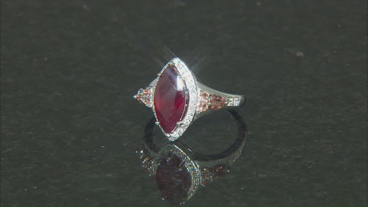 Red Mahaleo® Ruby Rhodium Over Silver Ring 3.45ctw Video Thumbnail