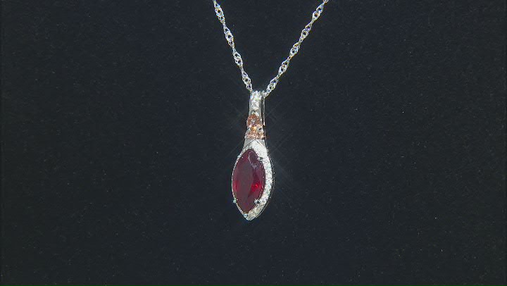 Red Mahaleo® Ruby Rhodium Over Silver Pendant Chain 3.21ctw Video Thumbnail