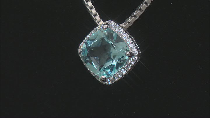 Sky Blue Topaz Rhodium Over Sterling Silver Necklace 4.40ctw Video Thumbnail
