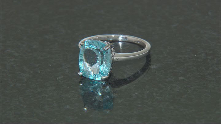 Sky Blue Topaz Rhodium Over Sterling Silver Solitaire Ring 5.00ct Video Thumbnail