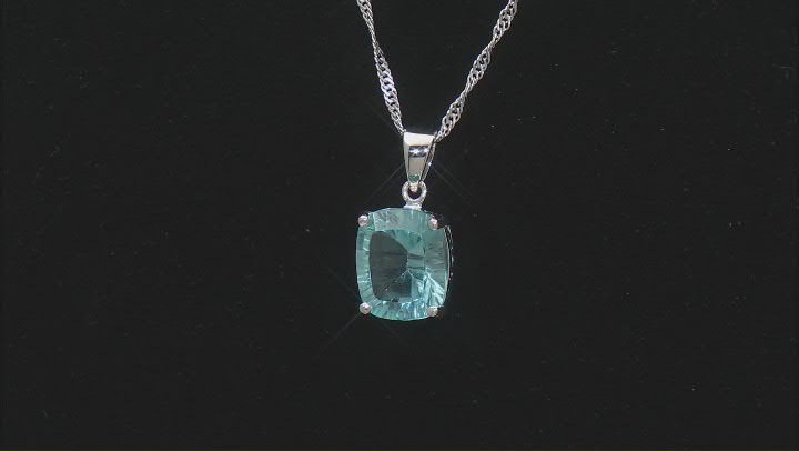Sky Blue Topaz Rhodium Over Sterling Silver Solitaire Pendant With Chain 5.00ct Video Thumbnail
