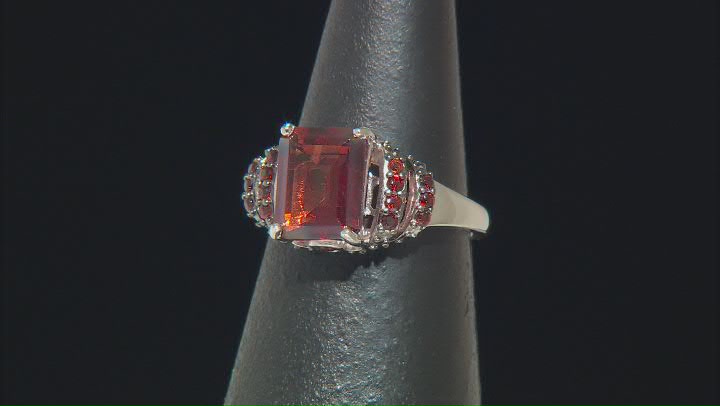 Red Labradorite With Garnet Rhodium Over Sterling Silver Ring 2.85ctw Video Thumbnail