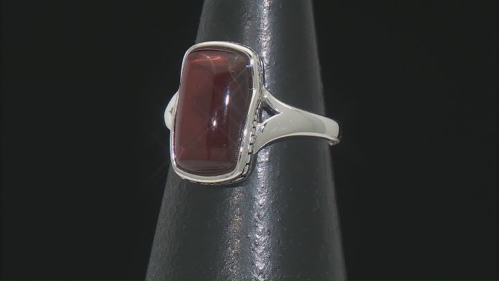 Red Tigers Eye Sterling Silver Solitaire Ring Video Thumbnail