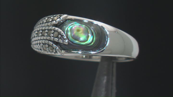 Abalone Shell Sterling Silver Band Ring Video Thumbnail