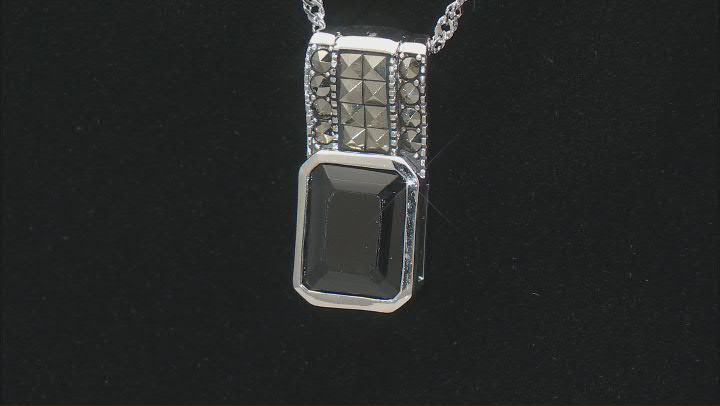 Black Spinel Sterling Silver Pendant With Chain 4.10ct Video Thumbnail