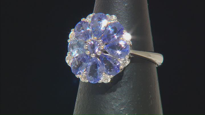Tanzanite Rhodium Over Sterling Silver Ring 3.11ctw Video Thumbnail