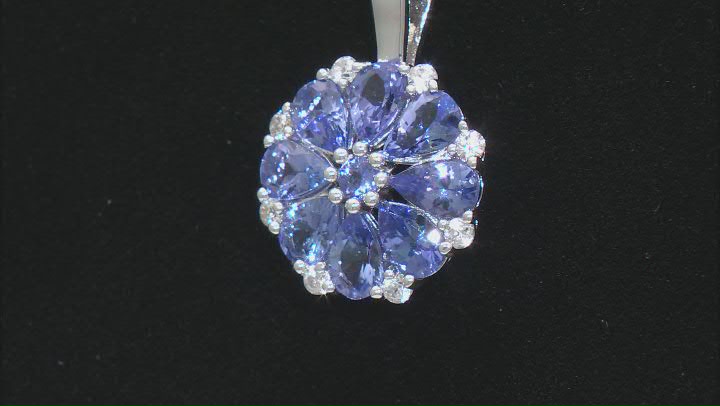 Tanzanite Rhodium Over Sterling Silver Pendant with Chain 3.11ctw Video Thumbnail