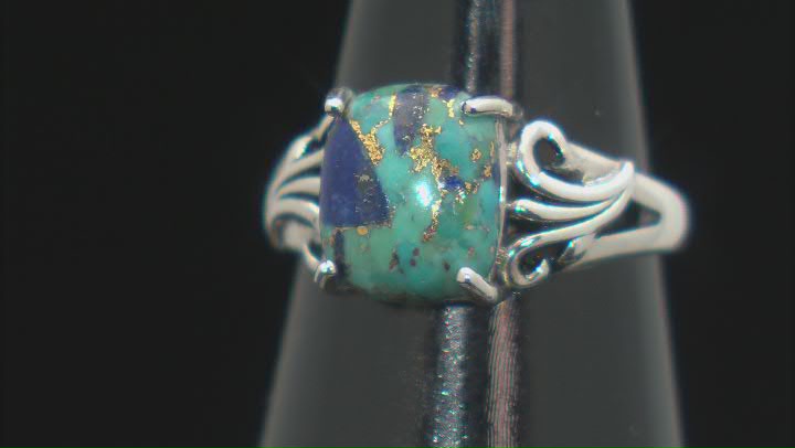 Turquoise and Lapis Lazuli Sterling Silver Solitaire Ring Video Thumbnail