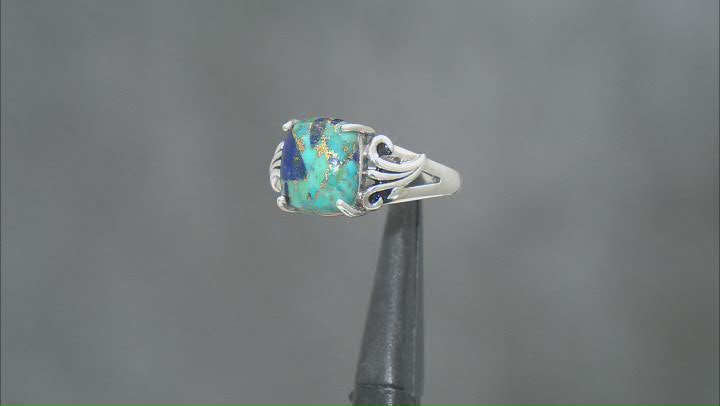 Turquoise and Lapis Lazuli Sterling Silver Solitaire Ring Video Thumbnail