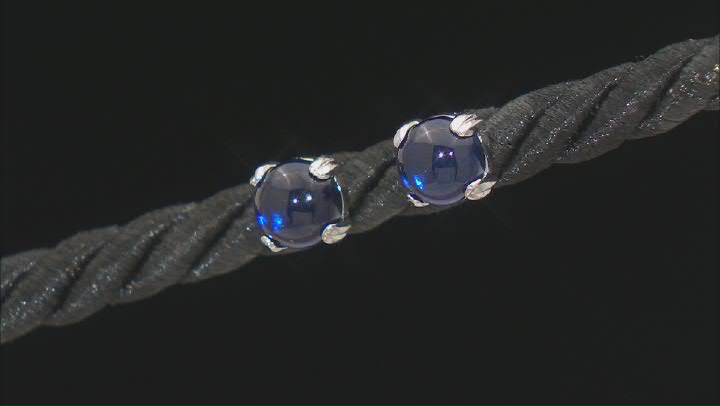 Lab Created Blue Sapphire Platinum Over Sterling Silver Stud Earrings 1.70ctw Video Thumbnail