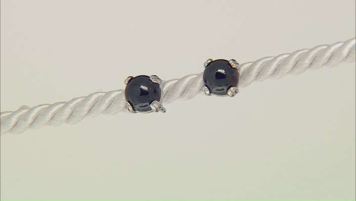 Black Spinel Platinum Over Sterling Silver Stud Earrings 1.36ctw Video Thumbnail