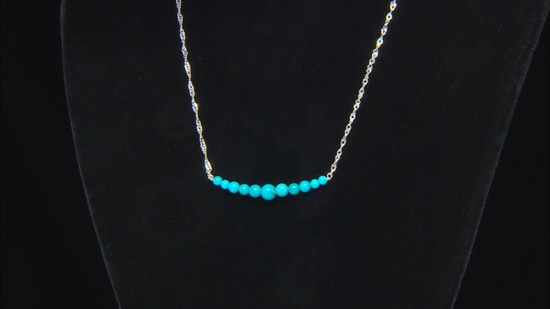 Blue Sleeping Beauty Turquoise Rhodium Over Sterling Silver Necklace Video Thumbnail