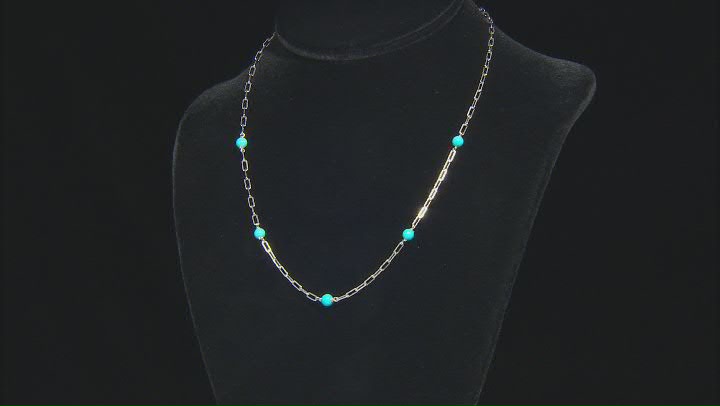 Blue Sleeping Beauty Turquoise Rhodium Over Silver Paper Chip Necklace Video Thumbnail