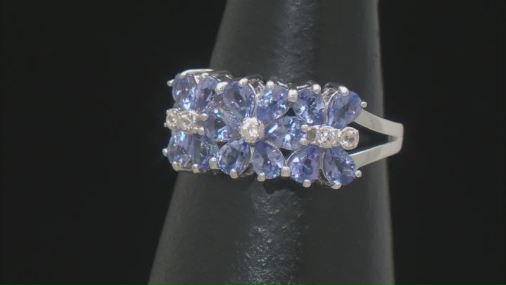 Tanzanite Rhodium Over Sterling Silver Band Ring 1.64ctw Video Thumbnail