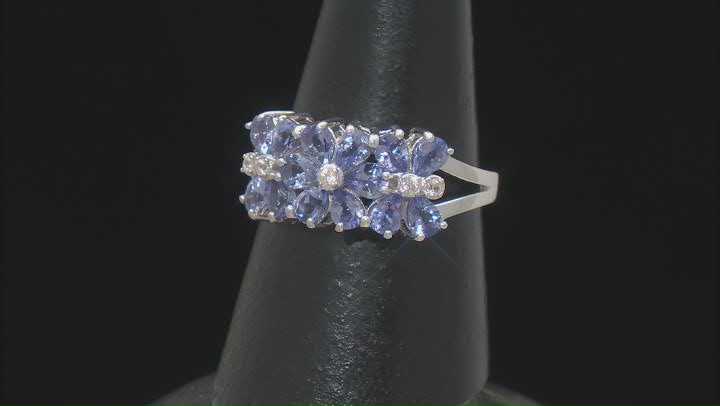 Tanzanite Rhodium Over Sterling Silver Band Ring 1.64ctw Video Thumbnail