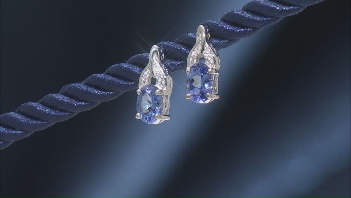 Blue Tanzanite Rhodium Over Sterling Silver Earrings 1.34ctw Video Thumbnail