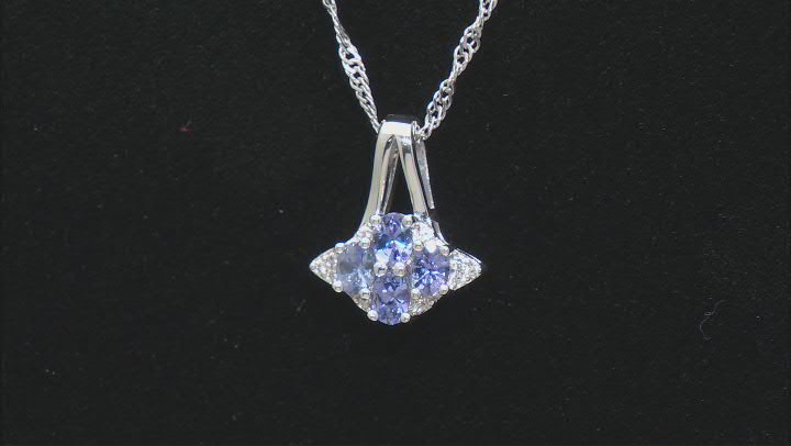 Tanzanite Rhodium Over Sterling Silver Pendant With Chain 0.70ctw Video Thumbnail