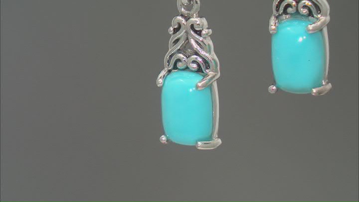 Blue Sleeping Beauty Turquoise Sterling Silver Solitaire Earrings Video Thumbnail