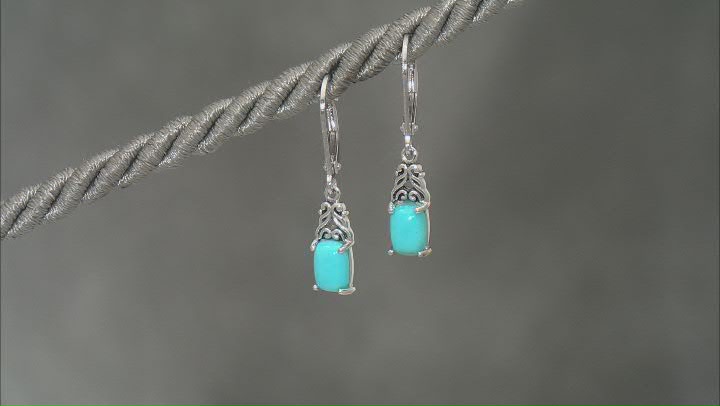Blue Sleeping Beauty Turquoise Sterling Silver Solitaire Earrings Video Thumbnail