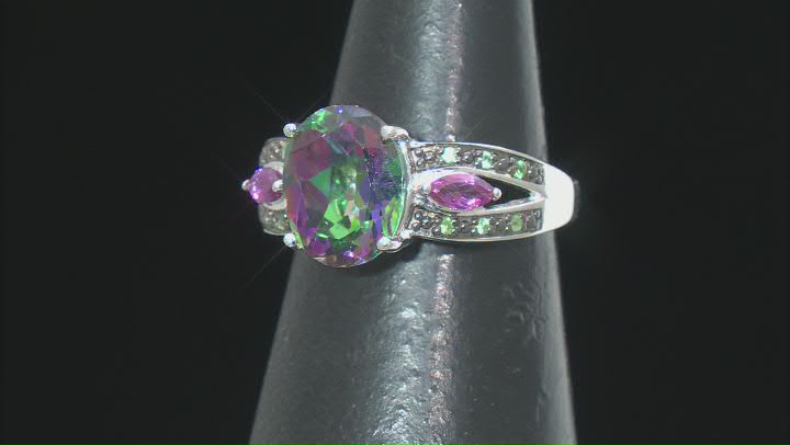 Green Topaz Rhodium Over Sterling Silver Ring 5.17ctw Video Thumbnail