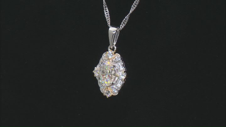 Strontium Titanate Rhodium Over Sterling Silver Pendant With Chain 2.41ctw Video Thumbnail