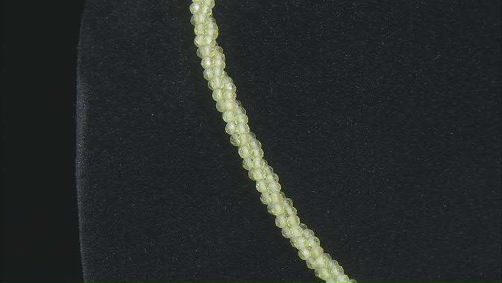 Green Peridot Beaded Rhodium Over Sterling Silver Necklace Video Thumbnail