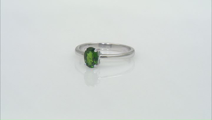 Green Chrome Diopside Rhodium Over Silver Ring .70ct Video Thumbnail