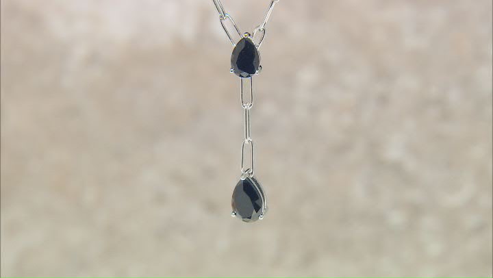 Black Spinel Rhodium Over Sterling Silver Necklace 5.27ctw Video Thumbnail