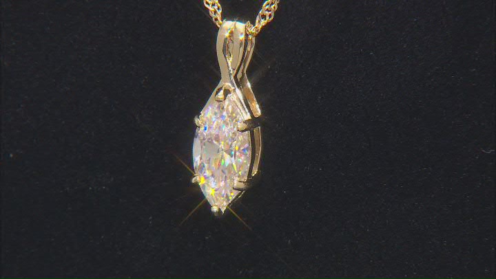 White Strontium Titanate 18K Yellow Gold Over Silver Pendant With Chain 2.55ctw Video Thumbnail