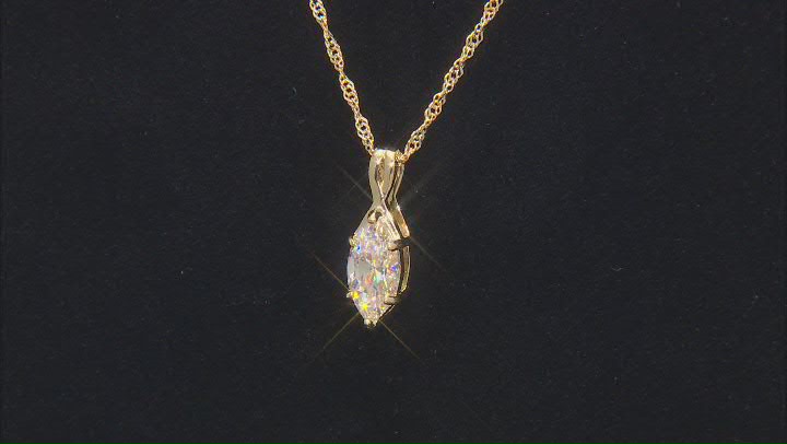White Strontium Titanate 18K Yellow Gold Over Silver Pendant With Chain 2.55ctw Video Thumbnail