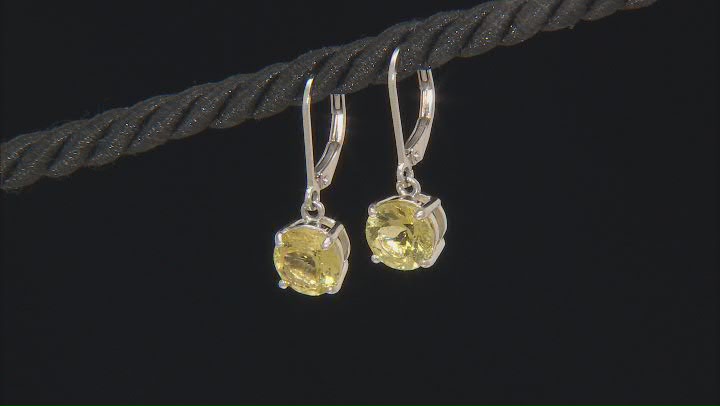 Yellow Apatite Rhodium Over Sterling Silver Earrings 3.00ctw Video Thumbnail