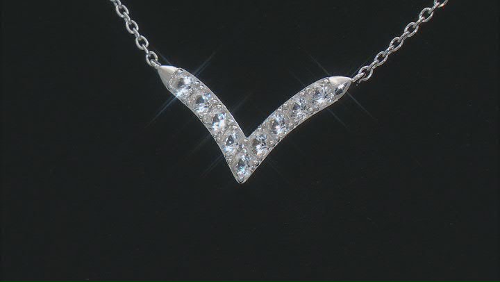 White Lab Created Sapphire Rhodium Over Sterling Silver Necklace 1.07ctw Video Thumbnail