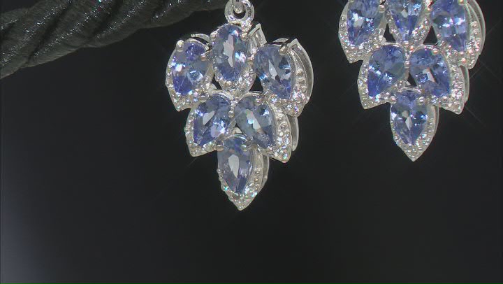 Blue Tanzanite Rhodium Over Sterling Silver Dangle Earrings 2.75ctw Video Thumbnail