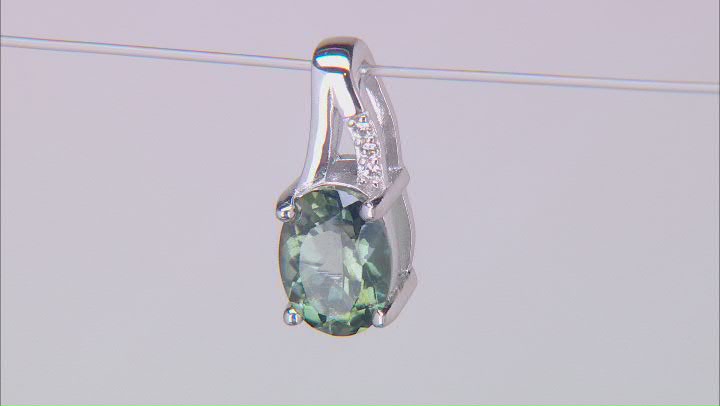 Green Labradorite Rhodium Over Sterling Silver Pendant 0.92ctw Video Thumbnail