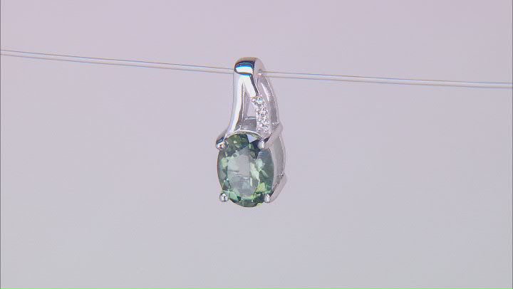 Green Labradorite Rhodium Over Sterling Silver Pendant 0.92ctw Video Thumbnail