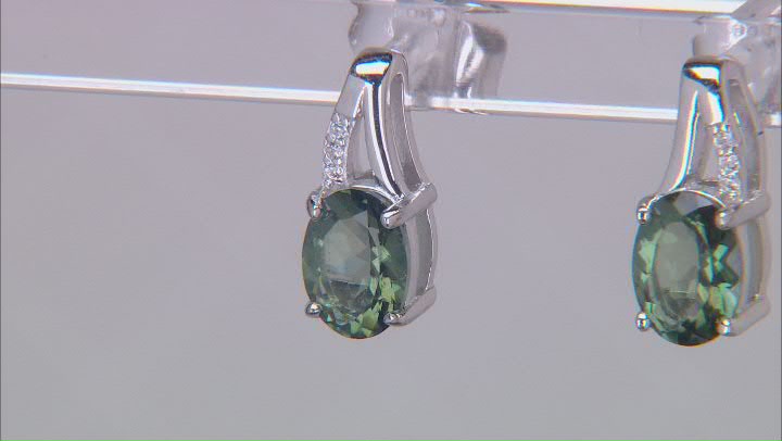 Green Labradorite Rhodium Over Sterling Silver Earrings 1.91ctw Video Thumbnail