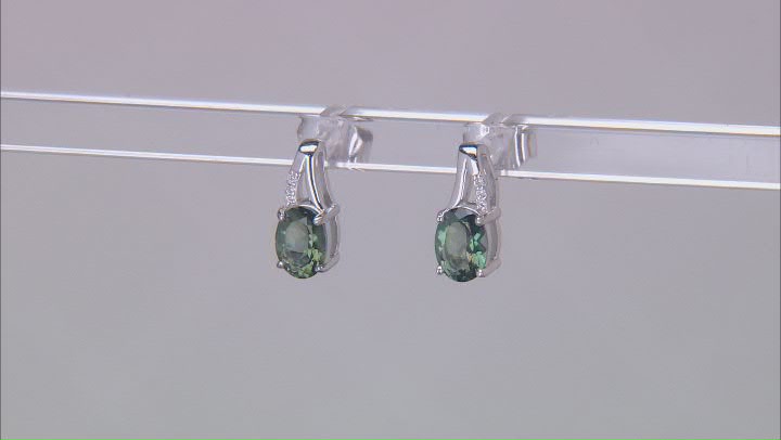 Green Labradorite Rhodium Over Sterling Silver Earrings 1.91ctw Video Thumbnail