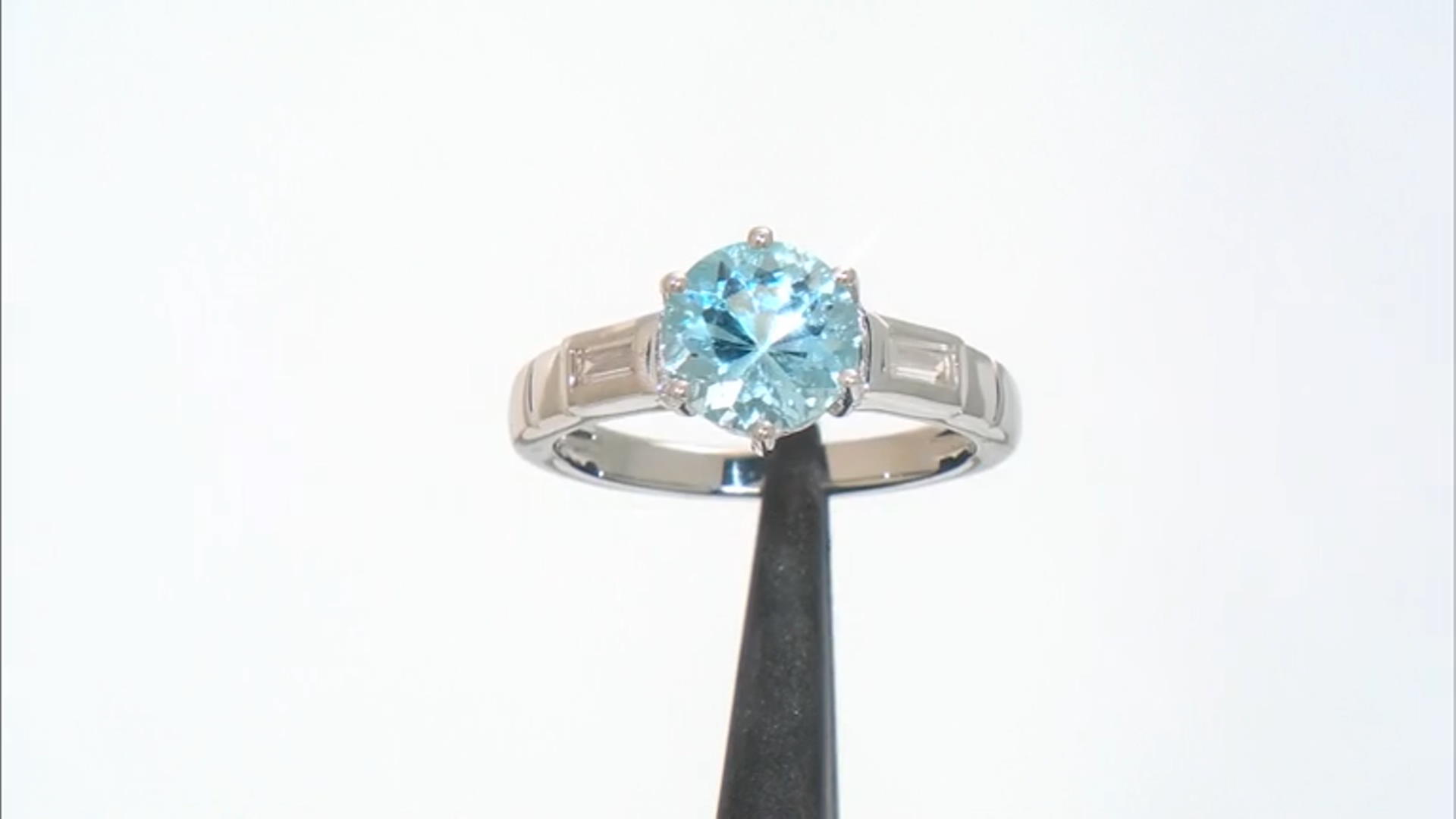 Sky Blue Topaz Rhodium Over Sterling Silver Ring 2.16ctw Video Thumbnail